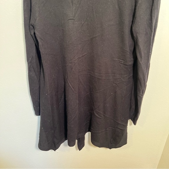 Sioni Open Front Draped Waterfall Cardigan Black - Picture 8 of 9